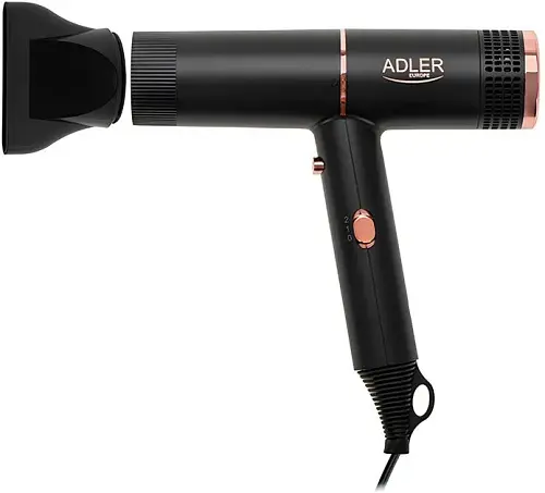 Фен Adler AD-2278, Black, 1400W, 2 скорости, 2 режима, ионизация, концентратор защита от перегрева - фото 5
