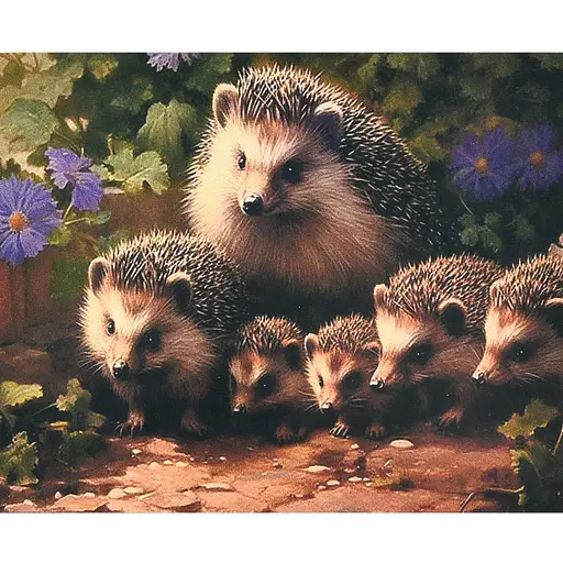 Алмазная мозаика Strateg ПРЕМИУМ Семья ежей размером 40х50 см (SK88256) - фото 1