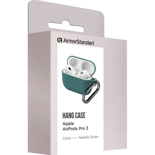 Чехол ArmorStandart Hang Case для Apple AirPods Pro 3 Needle Green (ARM88279) [149501] - фото 3