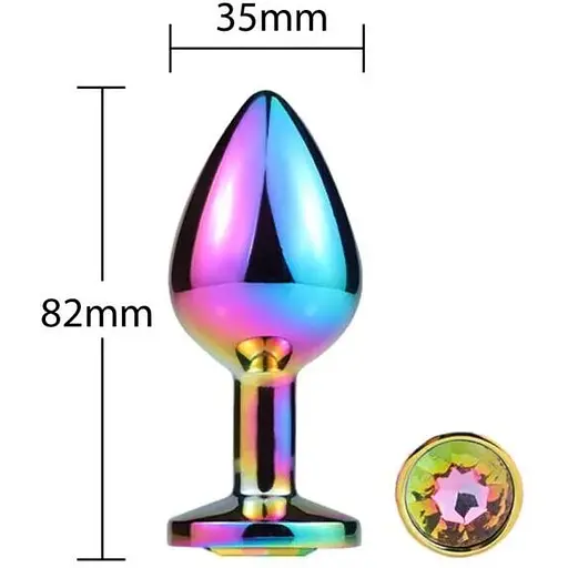 Металлическая анальная пробка Mai Attraction Toys №73 Rainbow - фото 3
