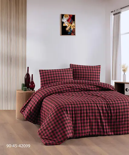 Постільна білизна Red Black Plaid Фланель Cotton Collection pbe0052038 - фото 1