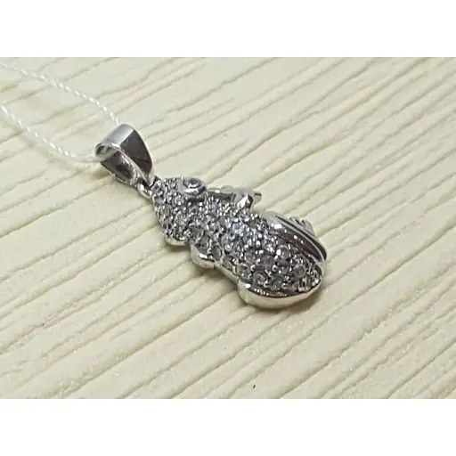 Срібна підвіска Золотий квартал з фіанітами. ЖАБА - фото 2