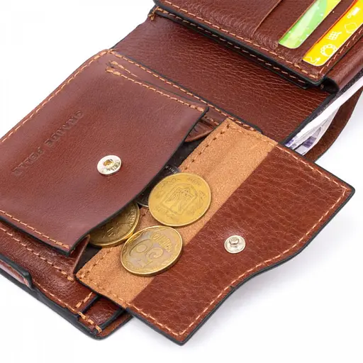 Кожаный кошелек Grande Pelle 11х9х2 см acs0029309 - фото 4