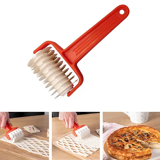 Валик ніж ролик різак кондитерський для нарізання тіста сіткою, Kitchette 83078 - фото 2