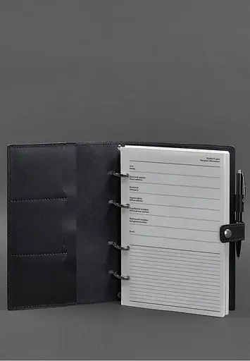 Шкіряний блокнот з датованим блоком (Софт-бук) 9.1 темно-синій - фото 3