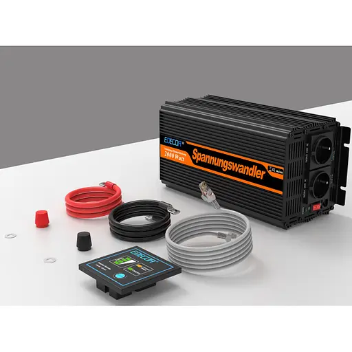 Інвертор перетворювач напруги Edecoa Spannungswandler DPM20 12-230V 2000W чистий синус (дві розетки) - фото 3