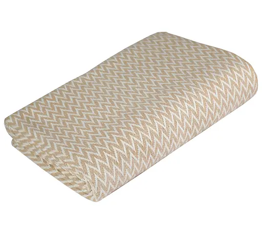 Плед бавовняний Vladi Валенсія Антоніо 140х200 біло-пісочний - фото 1