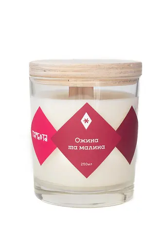 Свічка Ожина-малина 250 мл 30 год Стандартні Соєвий віск - фото 1