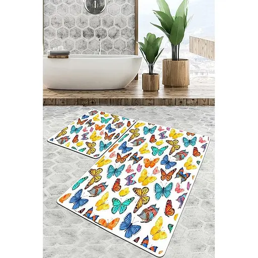 Набір килимків для ванної кімнати Chilai Home Butterfly Valley 60 x 100 + 50 x 60