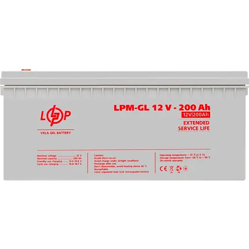 Акумулятор LogicPower GEL 12V/200Ah/2400Wh (4156) [109885] - фото 3