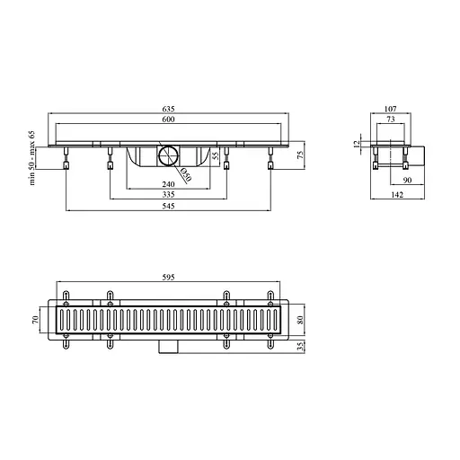 Трап линейный Kroner KRP Harz SCH60 Sektion Schwarz CV029588 - фото 5