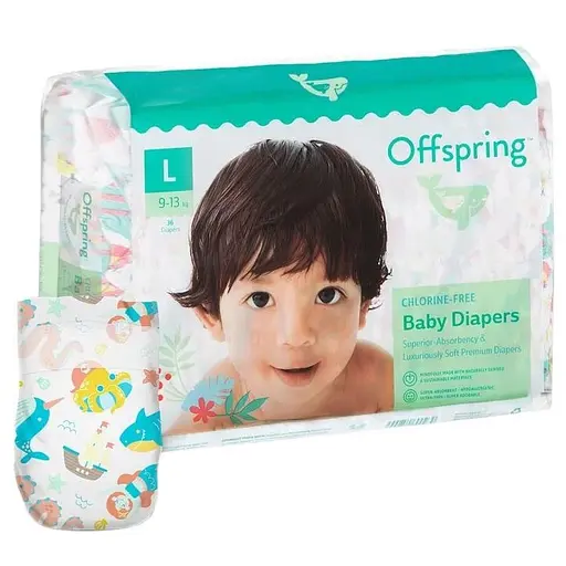 Підгузки Offspring Mystic Water розмір L 9-13 кг 72 шт. (2 уп. х 36 шт.) - фото 2