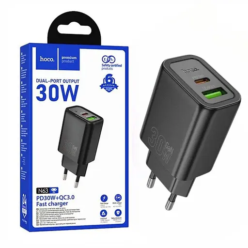 Зарядний пристрій Hoco N63 PD 30W + QC 3.0