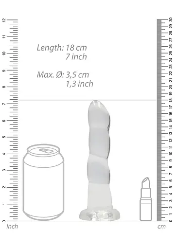 Фалоімітатор RealRock Crystal Clear 7" 18 см (прозорий) - фото 3