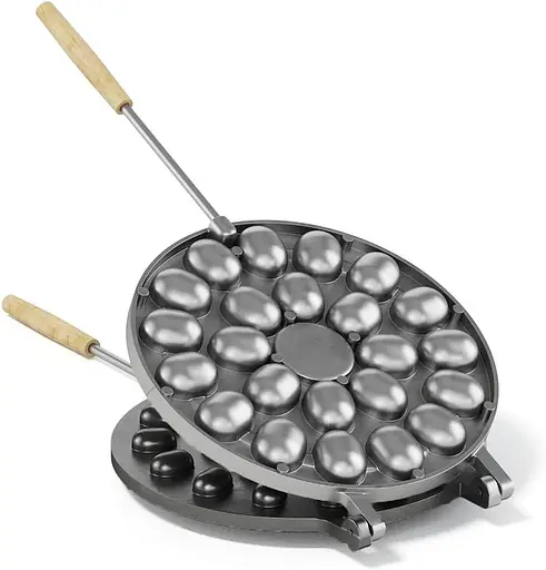 Велика форма для випікання горішків горішниця з антипригарним/тефлоновим покриттям (23 горіхи) + квітка, Ласунка Чорний 85790 - фото 4