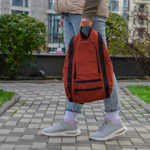 Рюкзак-антивор OOLOO Капля 45х27х14 см, коричневый 2249 - фото 6