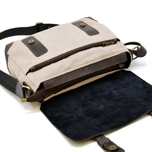 Кожаная мужская сумка через плечо TARWA 33х22х8 см sum0025360 - фото 5