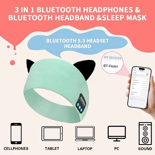 Дитячі Bluetooth-навушники Joythink з пов'язкою на голову, маска для сну, бездротові з вбудованим динаміком - фото 4