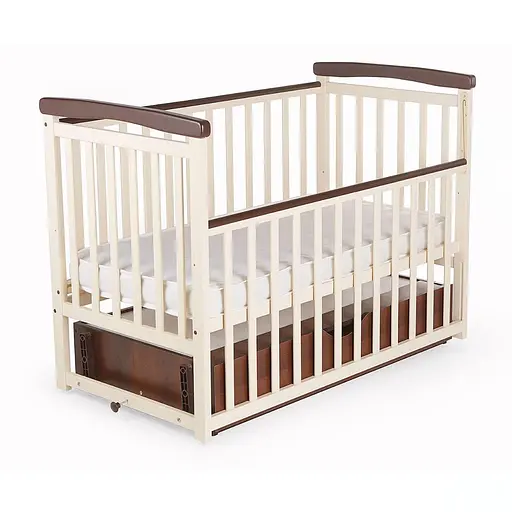 Кроватка Бук Мечта DS-302 с ящиком и маятниковым механизмом ванильно-ореховый - фото 2