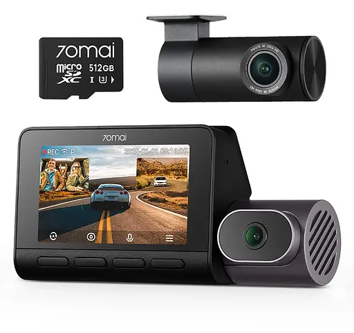 Видеорегистратор 3 камеры 70mai Dash Cam T800-24 комплект + Rear Cam RC41 4K - фото 2