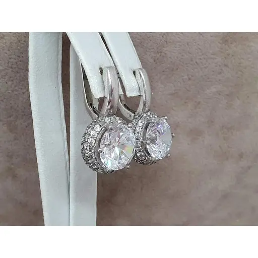 Срібні сережки Агні ДИВО з фианитом. 2608/9Р-CZ - фото 3