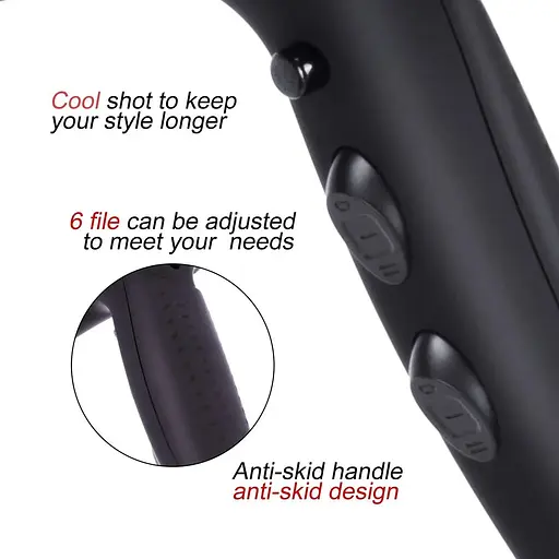 Фен Basuwell AC 2100 Вт, чорний - фото 2