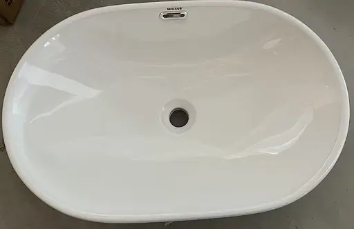 Умивальник врізний на стільницю Mixxus Premium Ellipse-1601 600x400x190 мм з переливом MP6569, Білий - фото 8