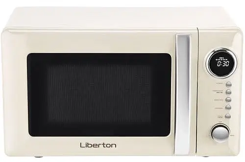 Мікрохвильова піч Liberton LMW-2083E Ivory, 700W, 20л, 5 рівнів потужності, керування електронне, діаметр поворотного столу 25.5см
