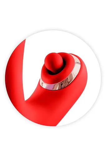 Вібратор-кролик Yoba Joyfully with Tapotem 25 см (червоний) - фото 6