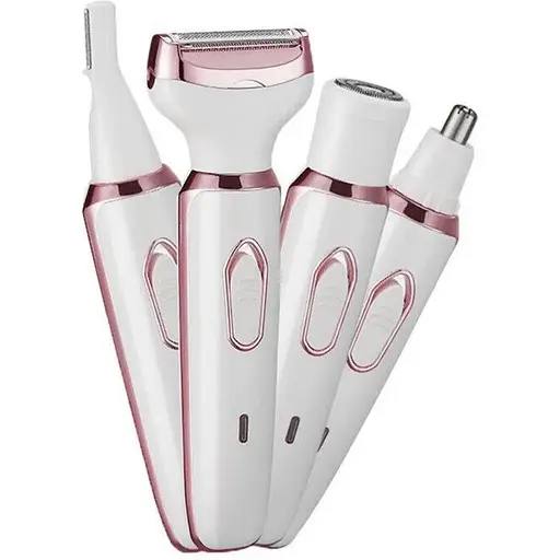 Жіноча акумуляторна бритва Daling DL-6049 4 в 1 триммер для брів бікіні 3Вт 600 мАг Білий/Рожевий - фото 1