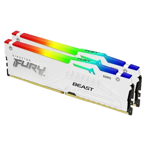 Оперативная память Kingston Fury 32GB (2x16GB) DDR5 5600MHz FURY Beast White RGB (ex.HyperX) (KF556C40BWAK2-32)