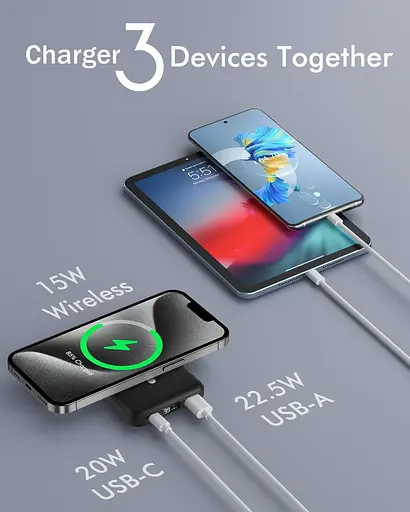 Повербанк для Mag-safe Battery Pack, магнітний складаний 10000mAh бездротовий 22,5 Вт PD - фото 5