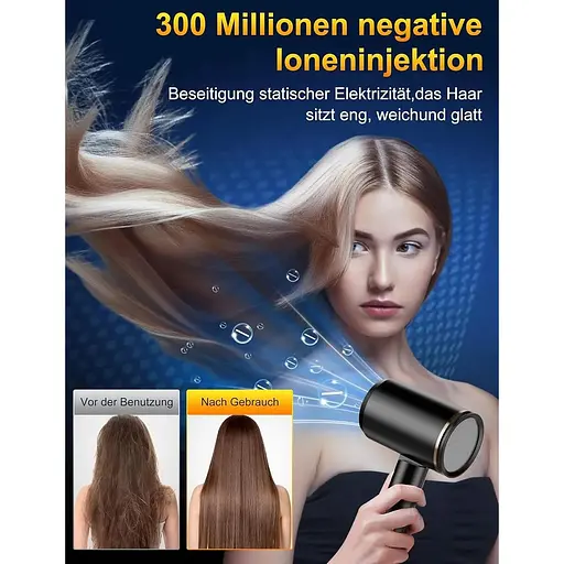 Професійний дорожній фен Vbrisi складаний з іонізацією 2400 Вт із кнопкою "гарячий/холодний" - фото 4