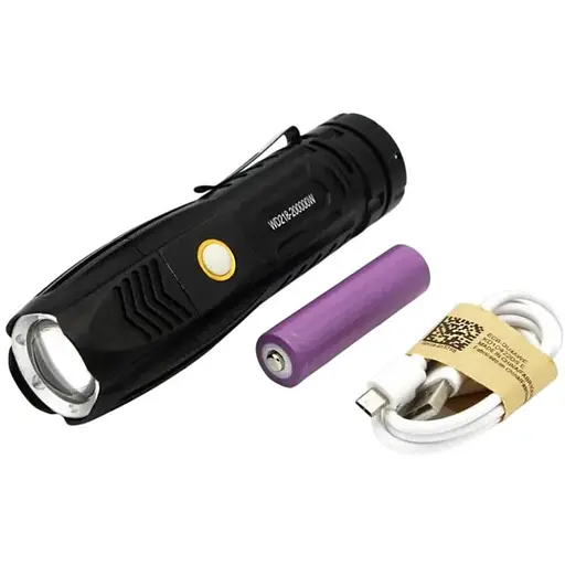 Светодиодный ручной аккумуляторный фонарь Yajia WD-218 переносной качественный фонарик Zoom Зум 18650 - фото 1