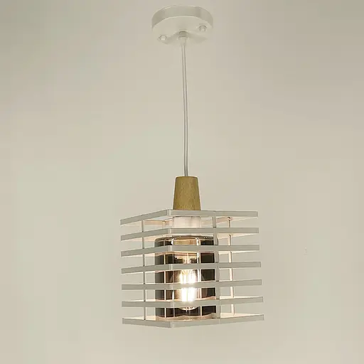 Світильник в стилі Лофт з білим корпусом решіткою та графітовим плафоном Line.F 12391/1 WT+GR - фото 5