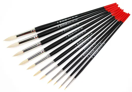 Пензель синтетика кругла Milk 1108R №000 довга ручка Kolos - фото 2