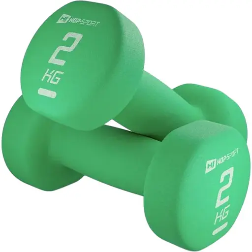 Гантели для фитнеса Hop-Sport неопреновые круглые HS-V020DR 2x2кг зеленый