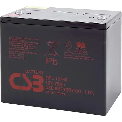 Аккумулятор CSB AGM 12V (12V/75Ah/900Wh) (GPL12750) [154019] - фото 1