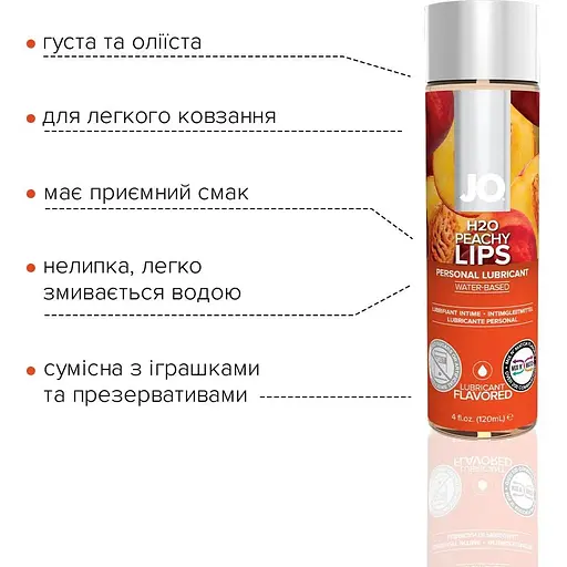 Смазка на водной основе System JO H2O - Peachy Lips (120 мл) - фото 3