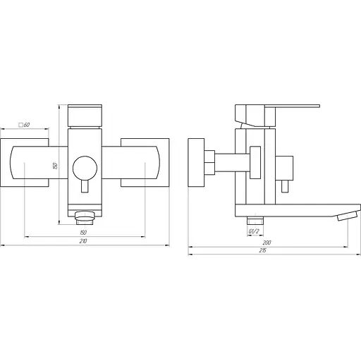 Змішувач для ванни Globus Lux Sorento SQ-102NHR - фото 4