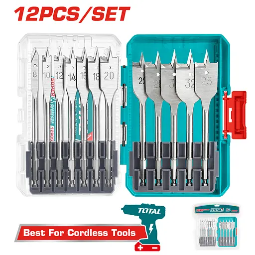 Набор сверл Total TACSDL1206 по дереву перьевых 12 шт. - фото 2