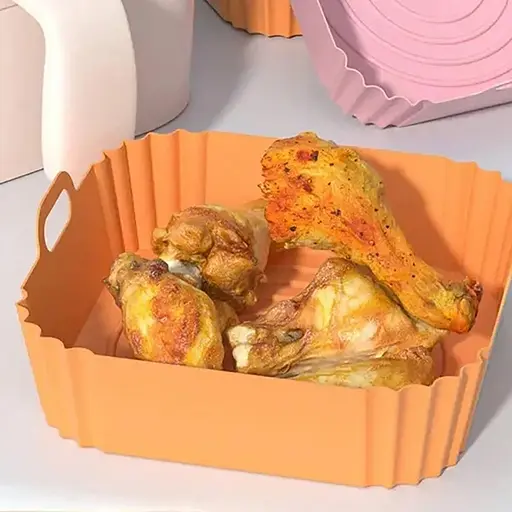 Квадратная силиконовая форма для аэрогриля, духовки и мультипечи 21.5х21.5 см Красный 88174 - фото 11