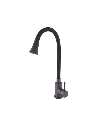 Змішувач для кухні EcoMIX Stella STE-203SA-GP-B01 графітовий з душем з нержавіючої сталі для сучасної кухні