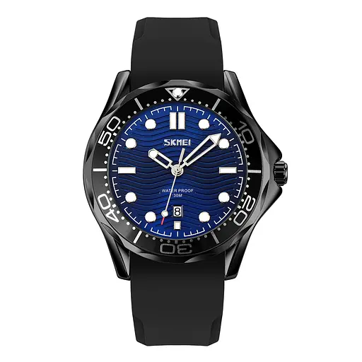 Наручний годинник чоловічий 9276PBKBU Black-Blue Silicone Strap Skmei acs0029808 - фото 1