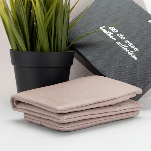 Гаманець жіночий шкіряний De Esse LC14288-GD25 маленький на магніті пудровий - фото 5