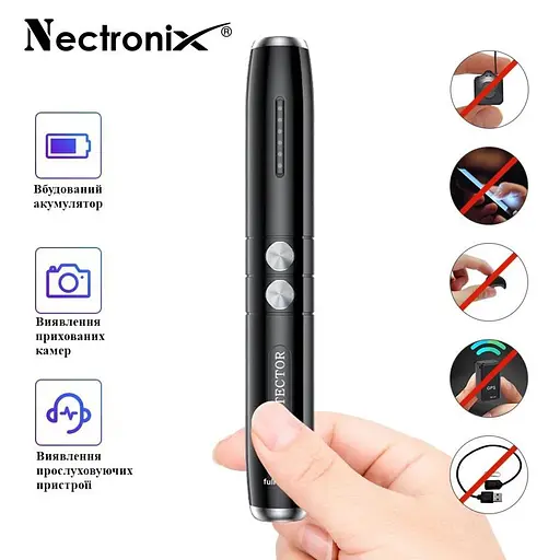 Детектор жучків і прихованих камер, виявляч прослушки Nectronix T8, 1 МГц - 6.5 ГГц, WiFi, у вигляді маркеру (100770) - фото 2