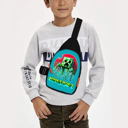 Сумка через плече дитяча Minecraft Кріпер 29х17 см сумка слінг для хлопчика (02117)
