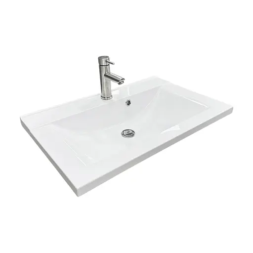 Набір для ванної кімнати Adamant раковина умивальник QUANTO 70 штучний камінь прямокутна з сифоном Click-Clack + змішувач - фото 2