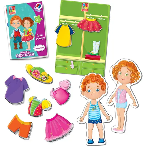 Игра настольная Vladi Toys магнитная одевалка Оливер и Мия (VT3702-12) - фото 3