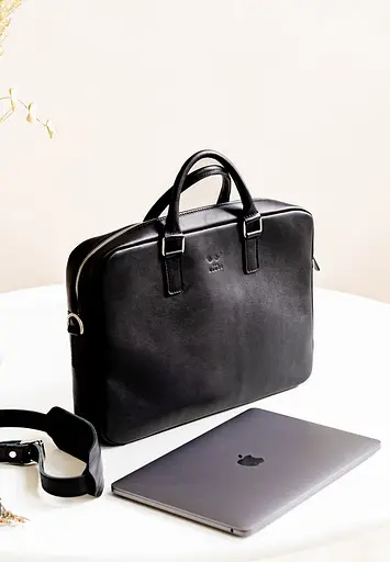 Кожаная деловая сумка Briefcase 2.0 черный - фото 4